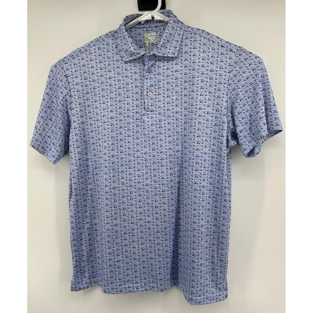 Tailorbyrd Short Sleeve Golf Cart Polo Shirt Blue Men's Size XL